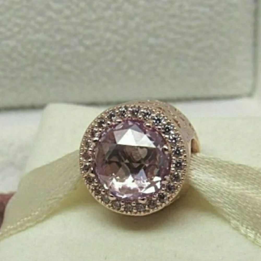 Pandora lavender rose gold radiant Hearts charm. - Picture 7 of 8